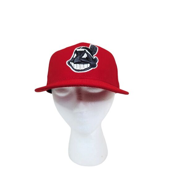 New Era 59/50 Cleveland Indians Wool Embroidered Logo Fitted Hat 6 7/8 - Picture 1 of 8